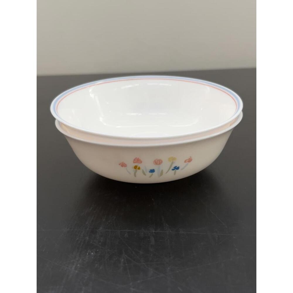 Arcopal France Pastoral Cereal Bowl Vintage Milk Glass set of 2